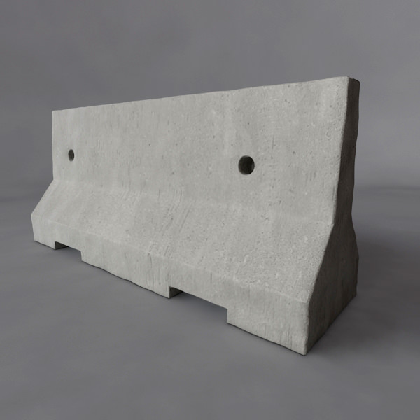 Road Barrier Low-poly 3D model_2