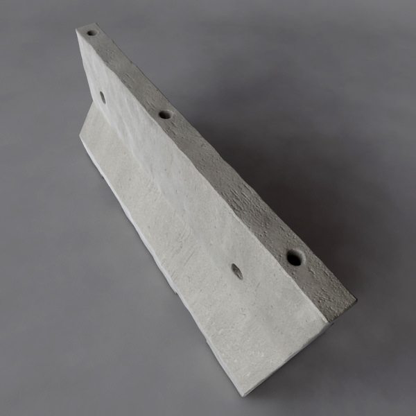 Road Barrier Low-poly 3D model_3
