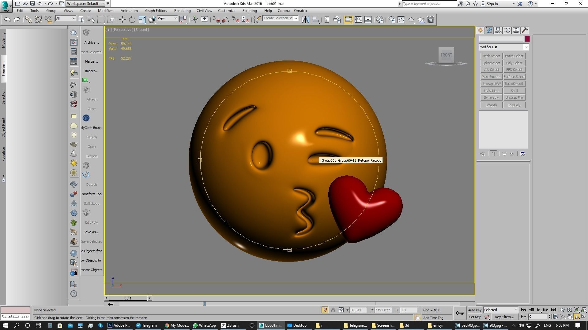 Emoji Face Blowing a Kiss 3D model_10