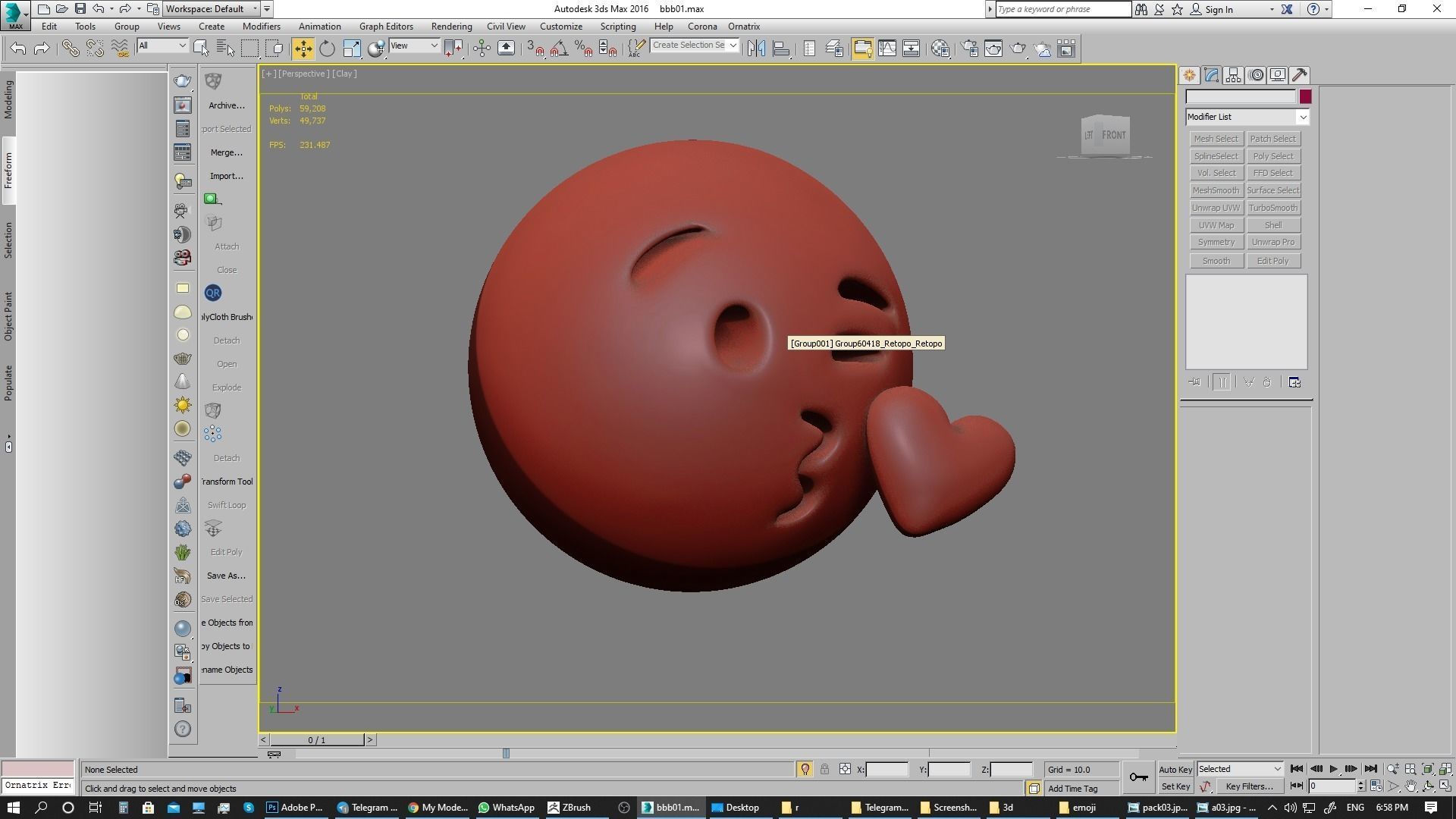 Emoji Face Blowing a Kiss 3D model_18
