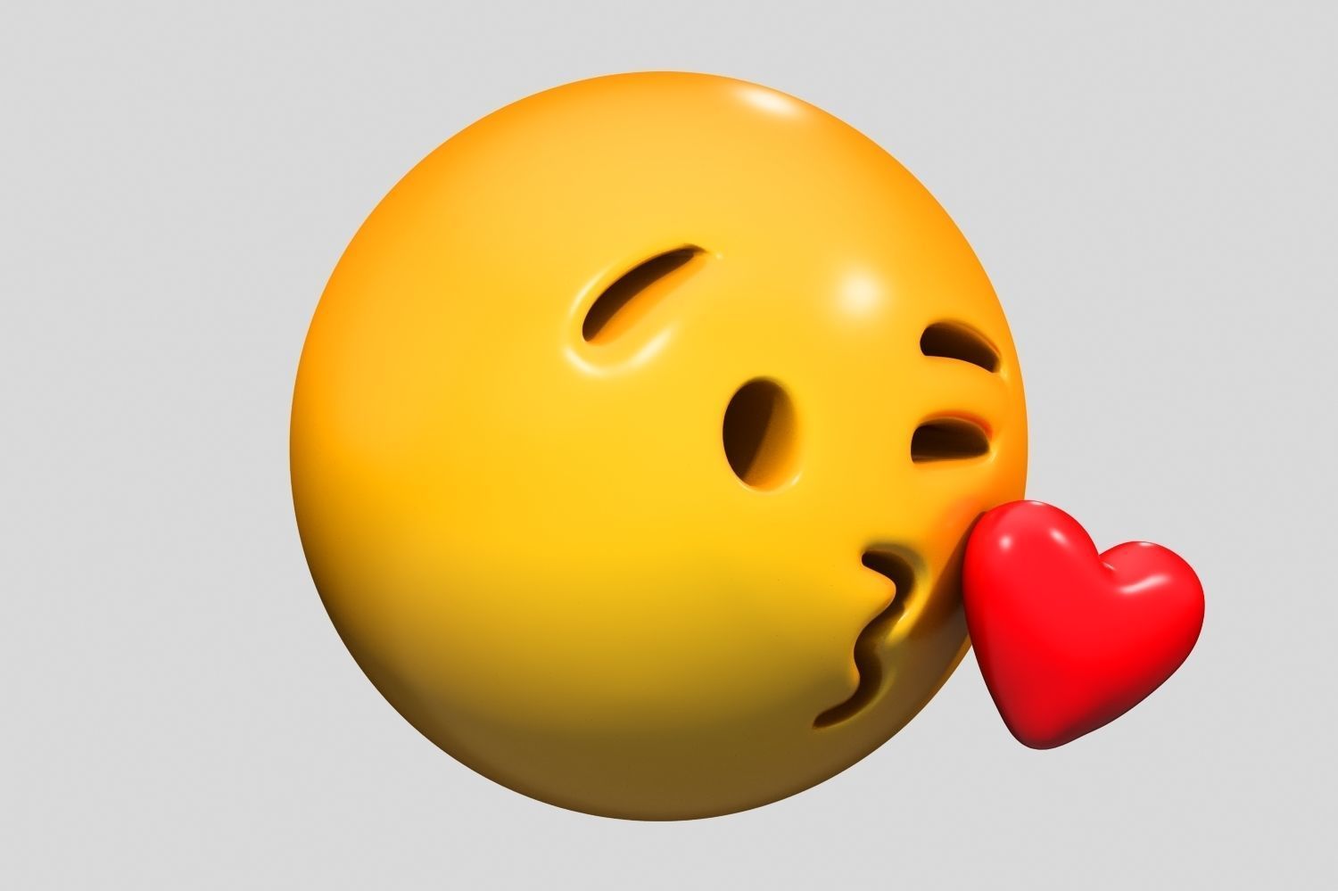Emoji Face Blowing a Kiss 3D model_1