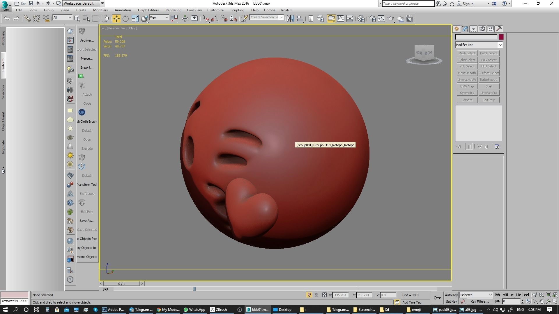 Emoji Face Blowing a Kiss 3D model_14