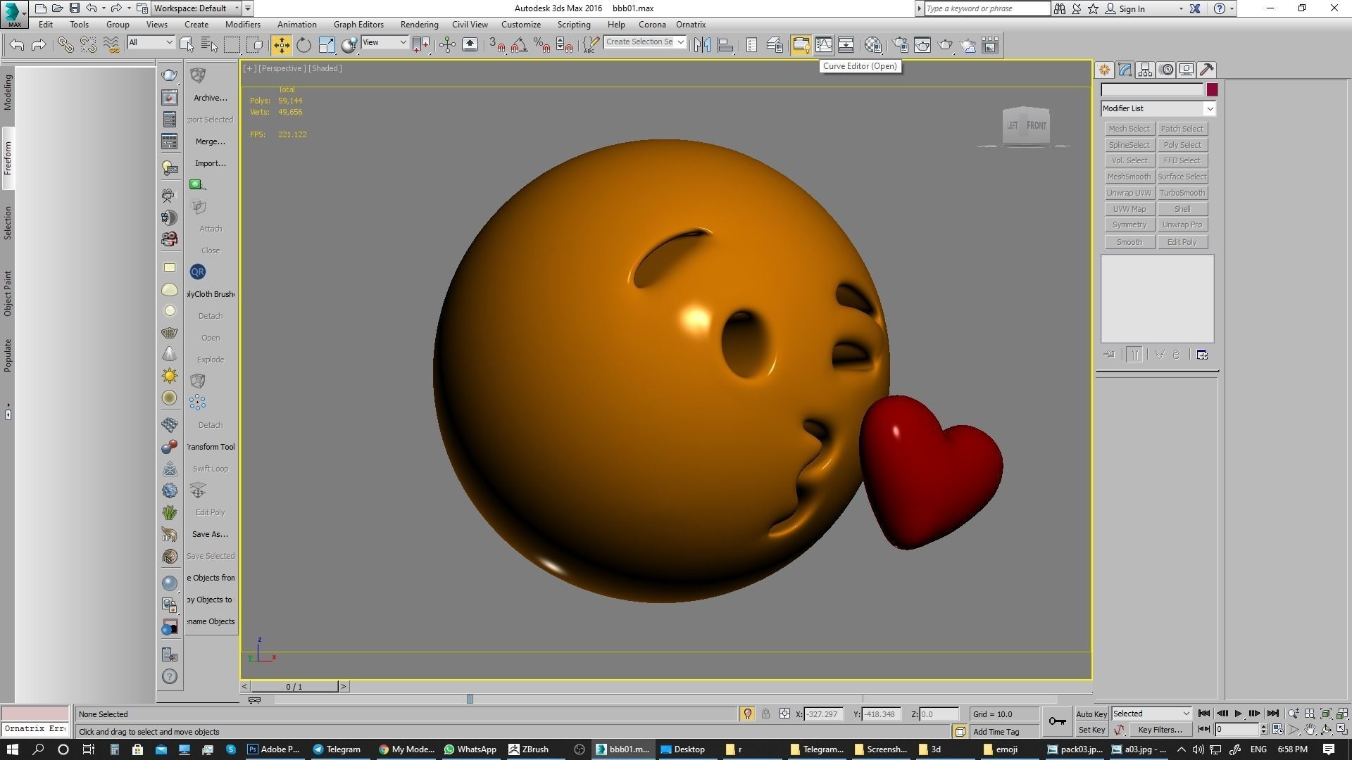 Emoji Face Blowing a Kiss 3D model_9