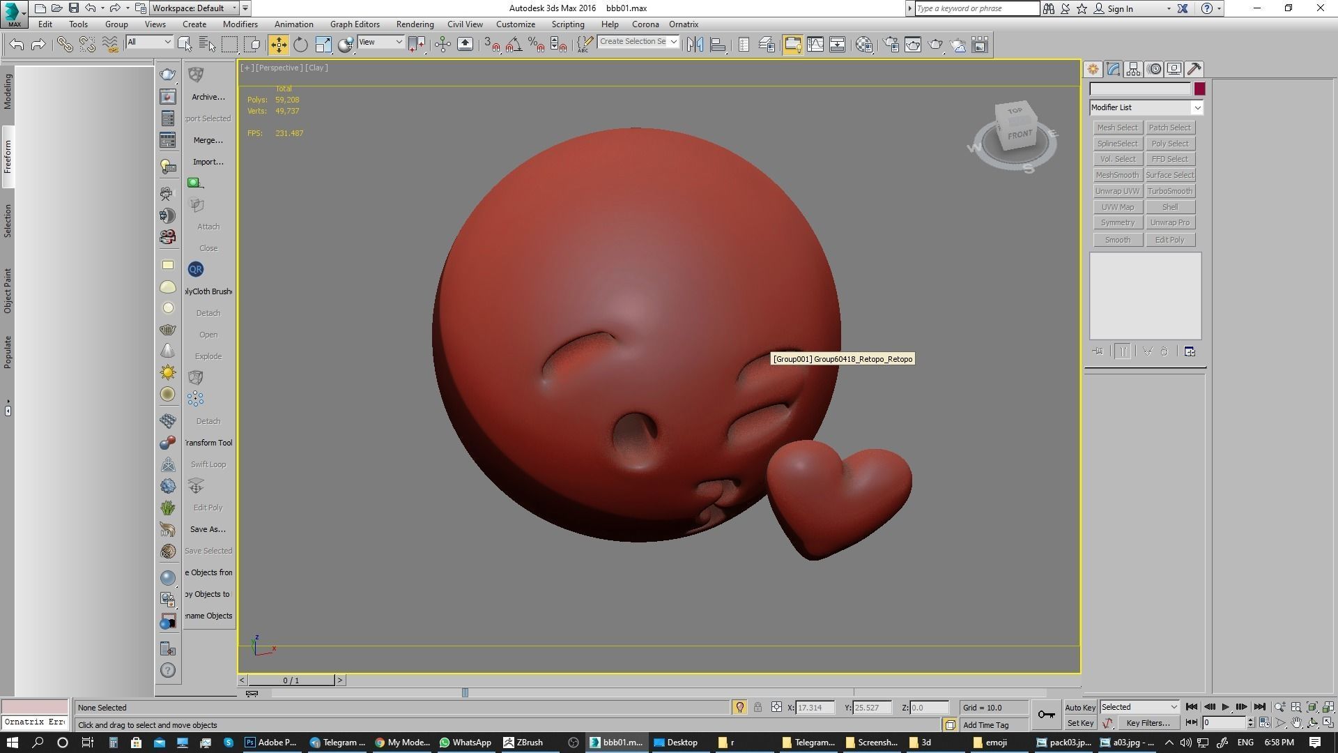 Emoji Face Blowing a Kiss 3D model_17