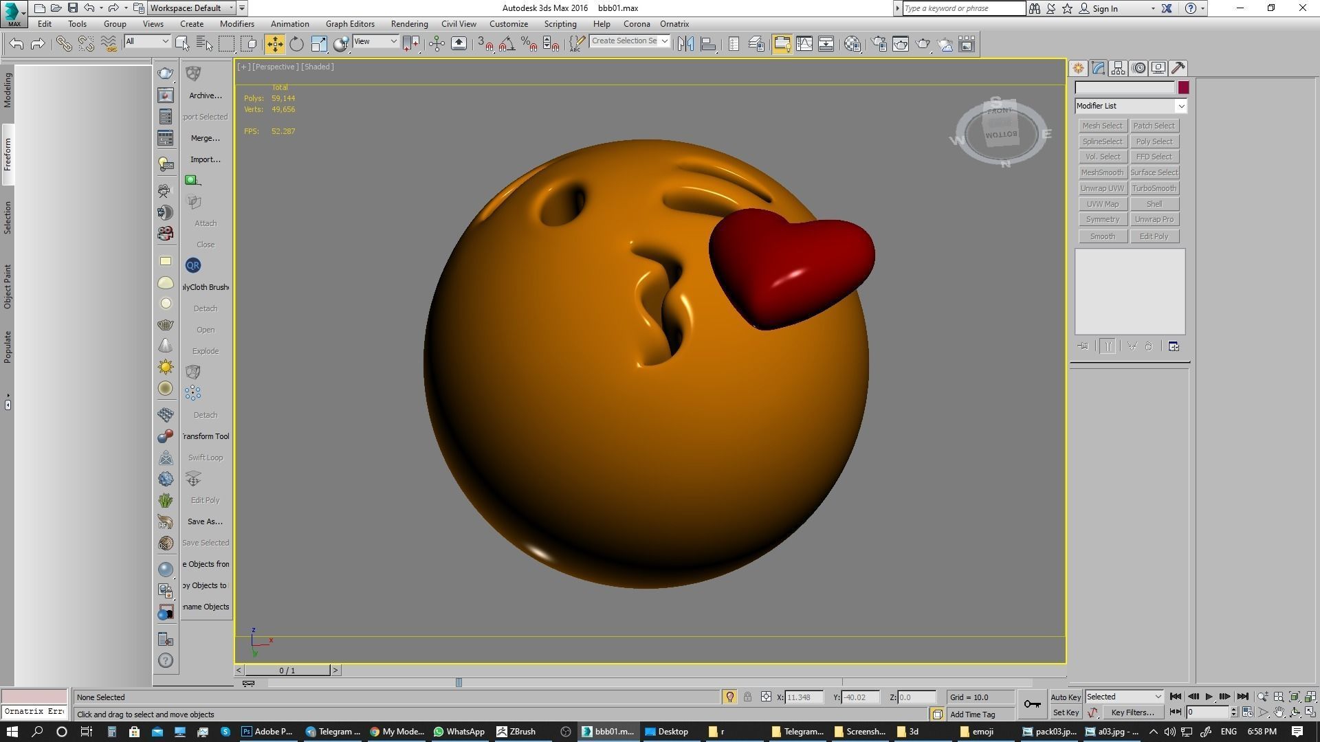 Emoji Face Blowing a Kiss 3D model_11