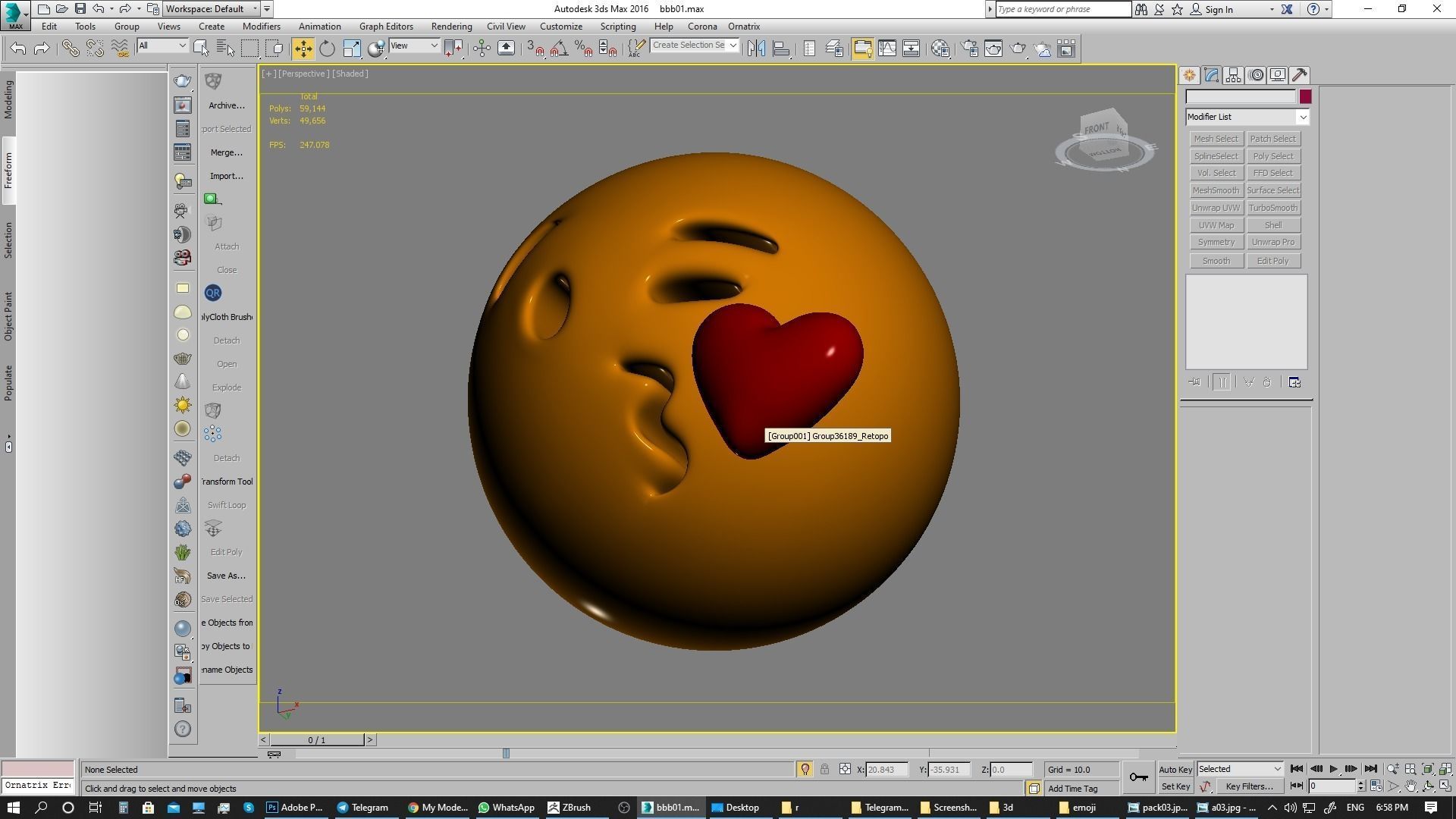 Emoji Face Blowing a Kiss 3D model_5