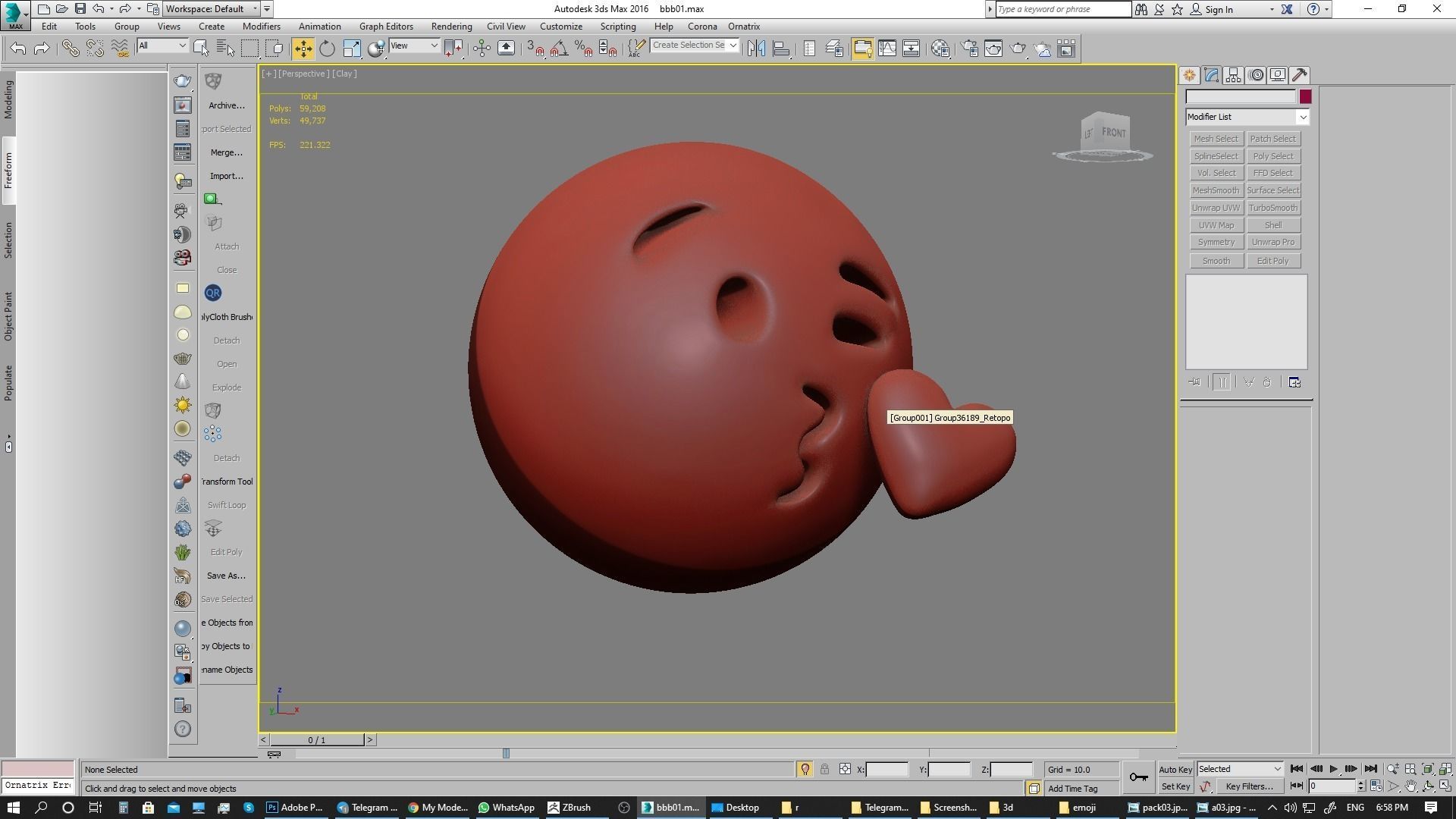 Emoji Face Blowing a Kiss 3D model_23