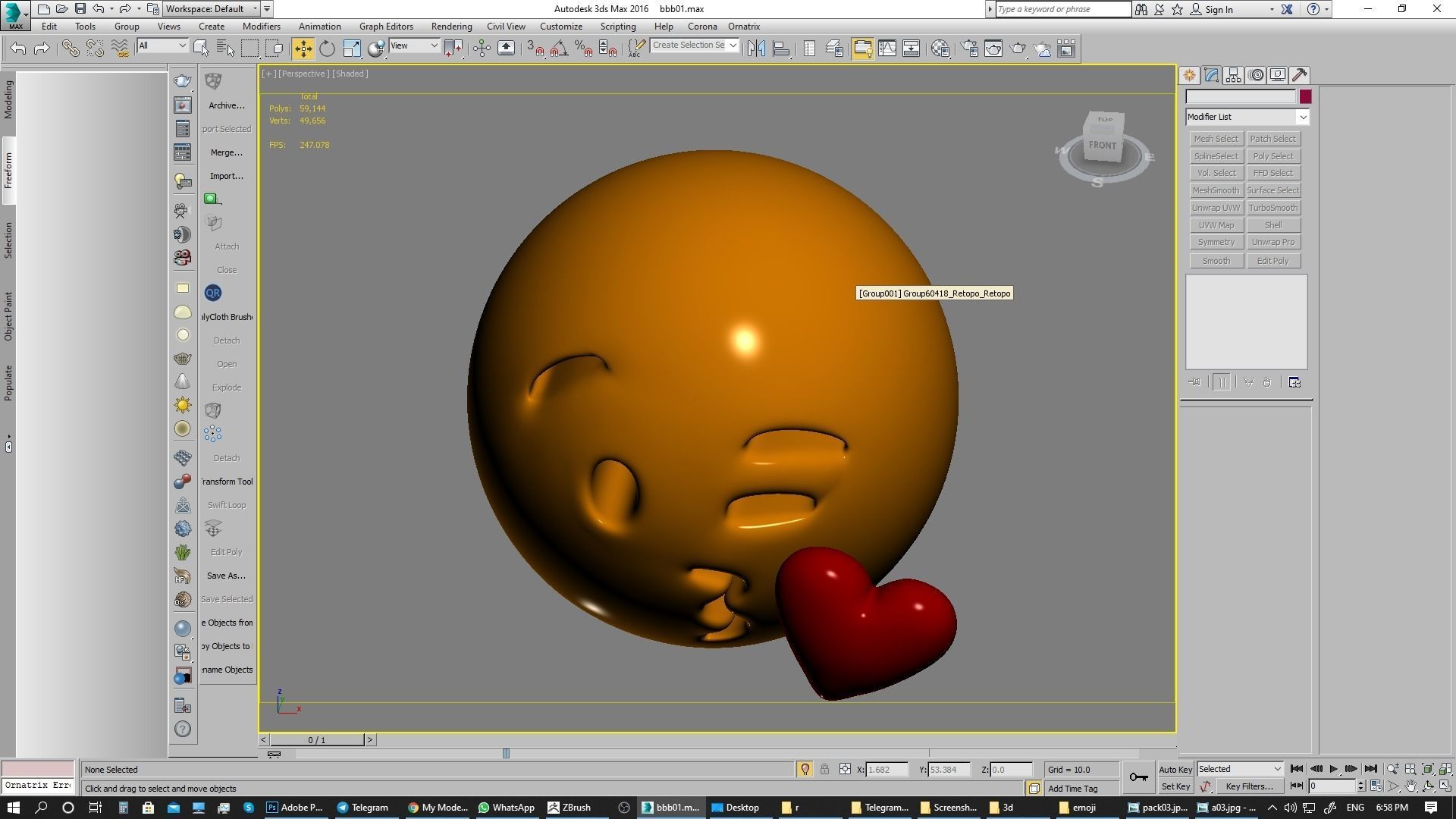Emoji Face Blowing a Kiss 3D model_7