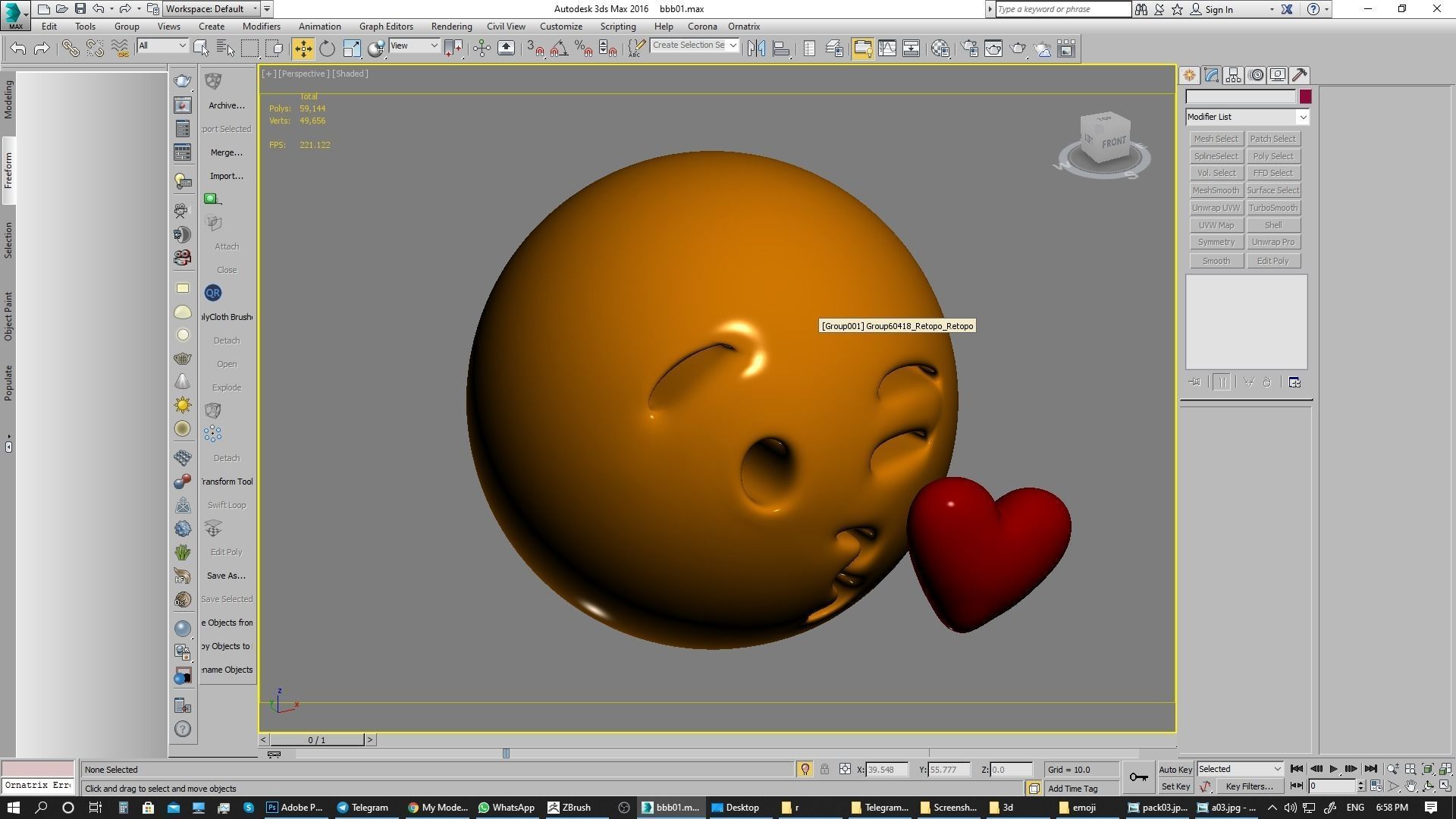 Emoji Face Blowing a Kiss 3D model_8