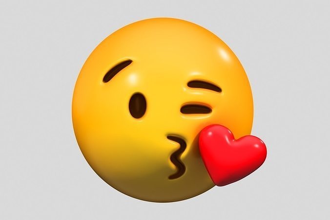 Emoji Face Blowing a Kiss 3D model