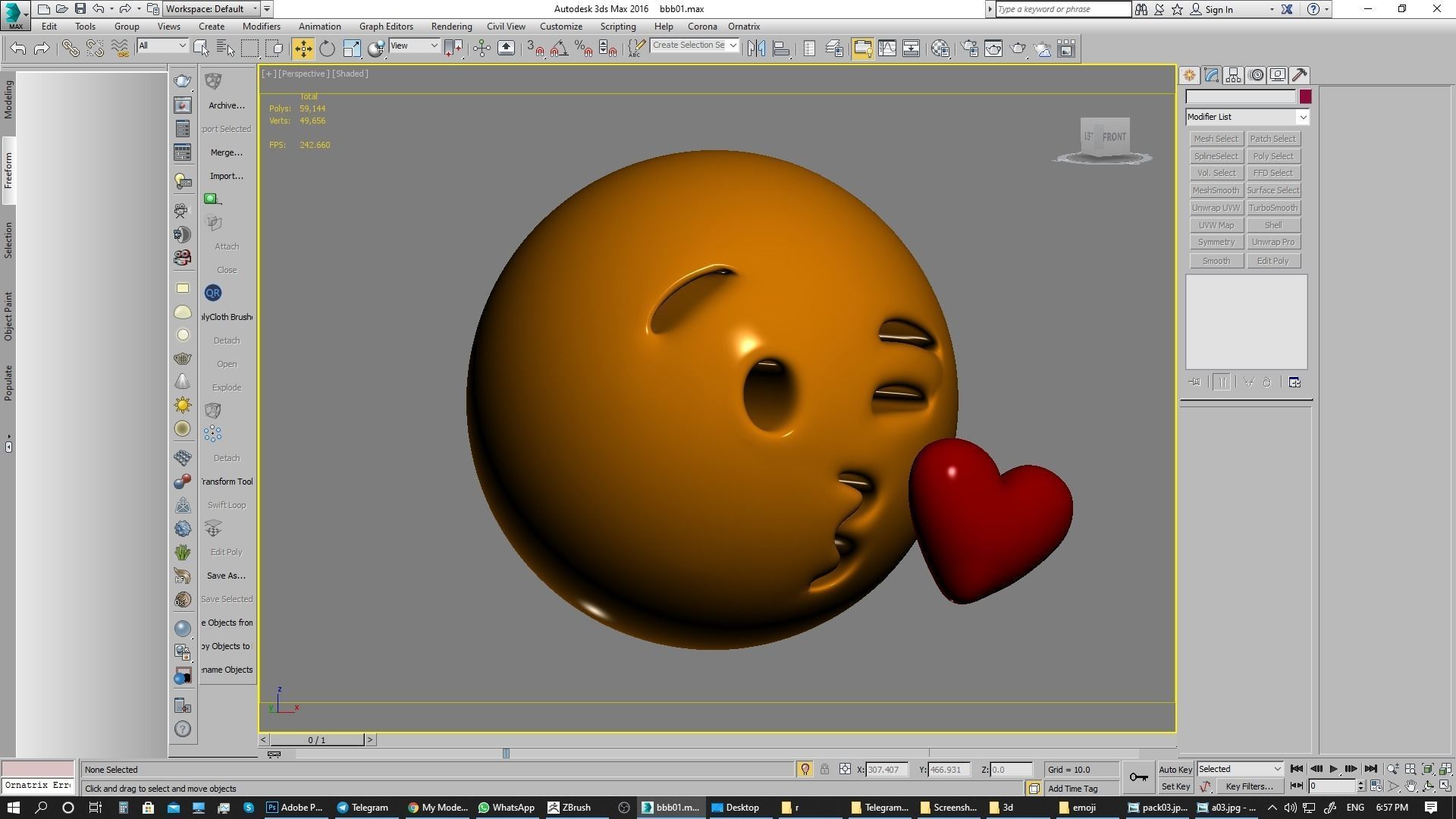 Emoji Face Blowing a Kiss 3D model_2