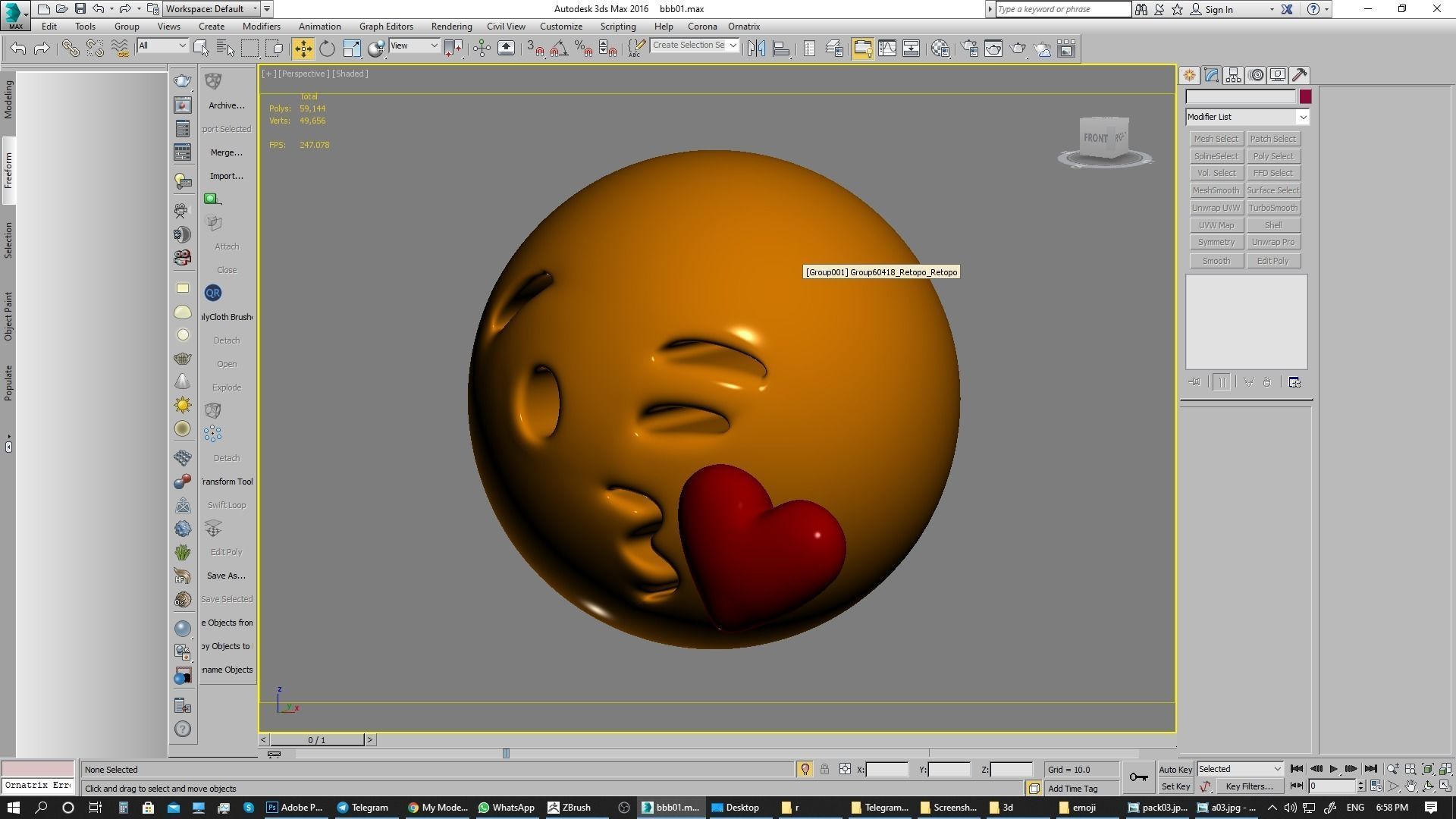 Emoji Face Blowing a Kiss 3D model_6