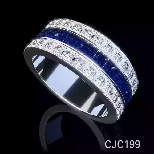 CJC199 Ladies womans womens diamond ruby emerald Rings 3D print model