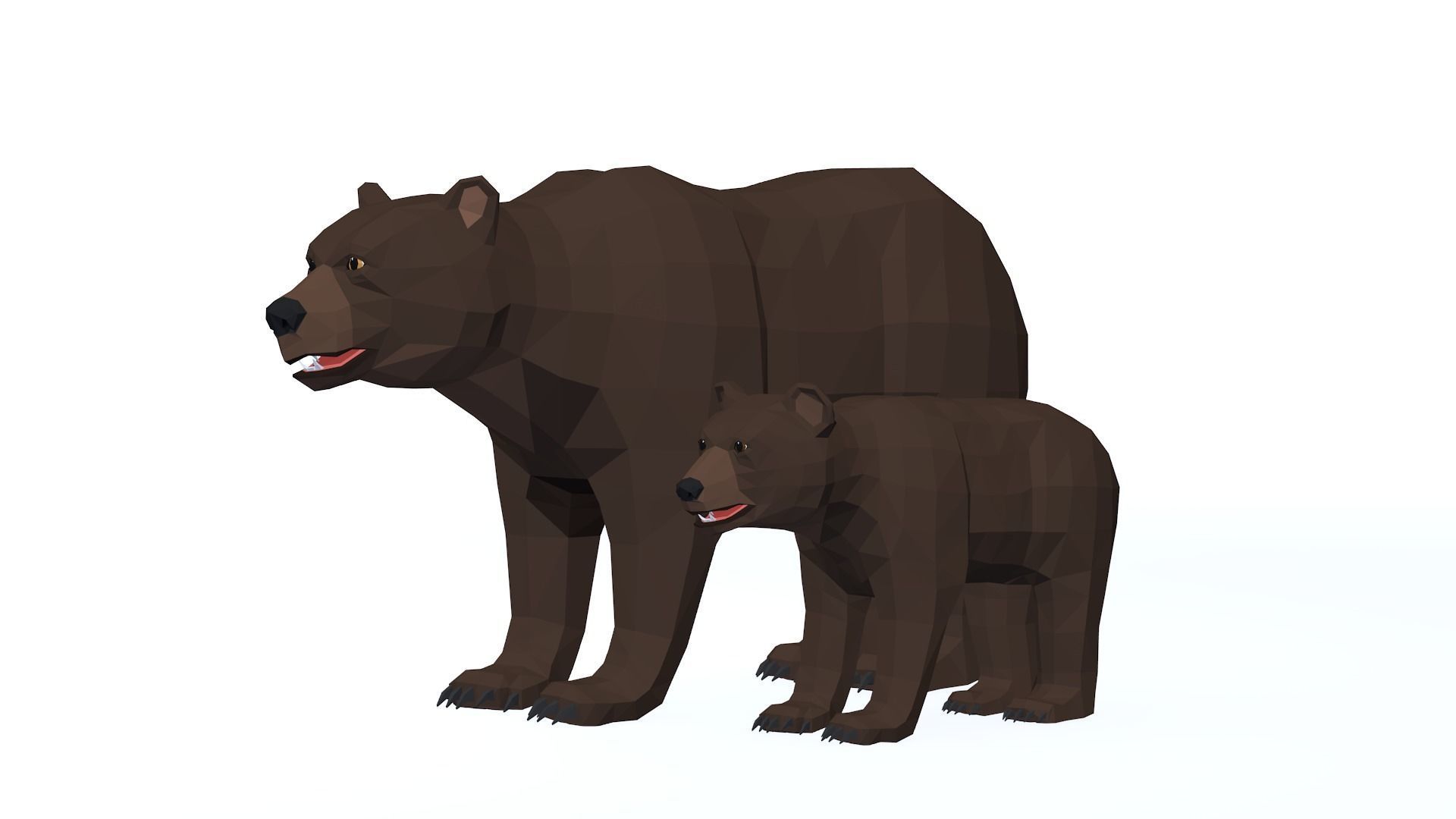 LowPoly Bear pack Low-poly 3D model_2