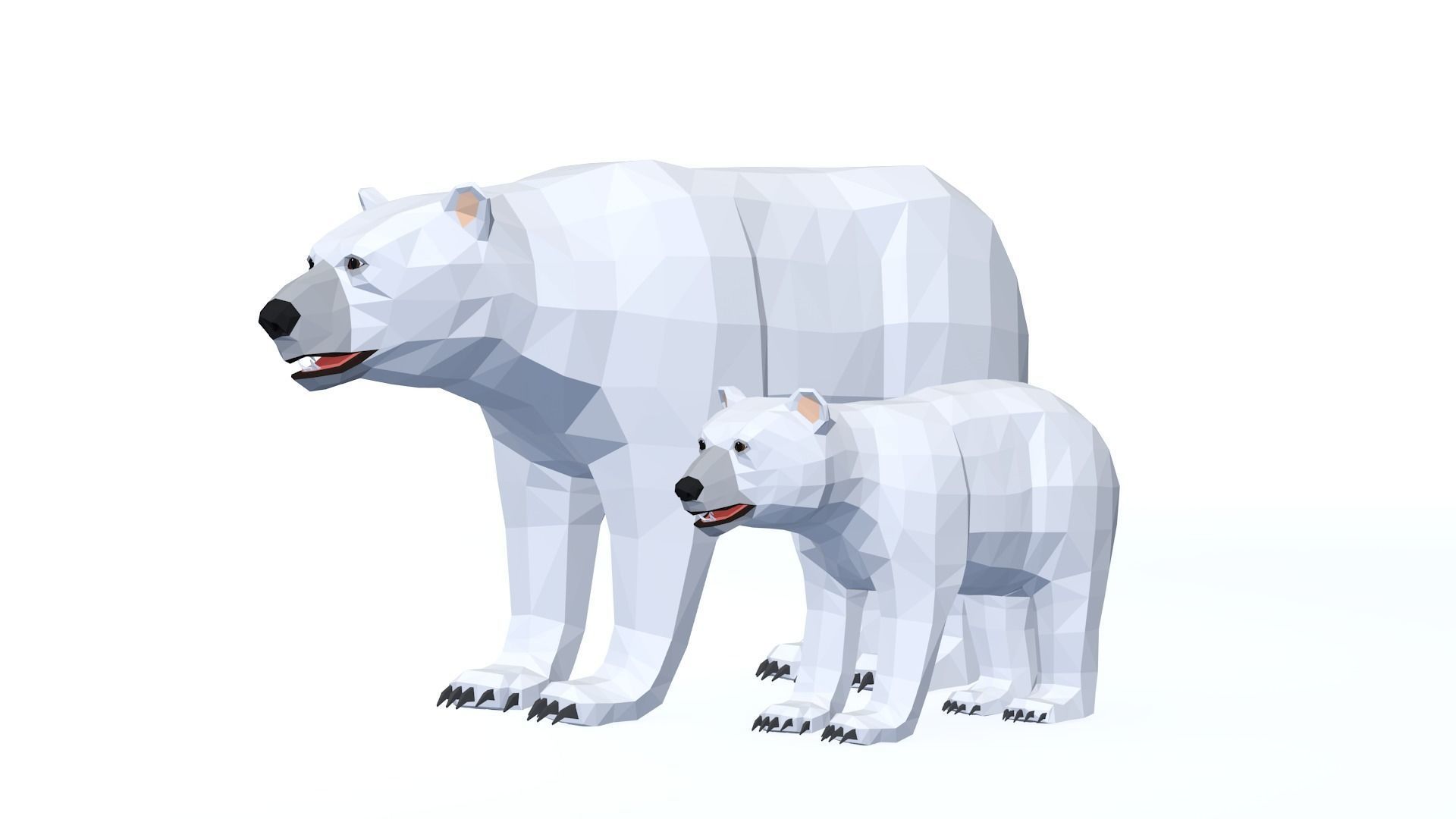 LowPoly Bear pack Low-poly 3D model_15