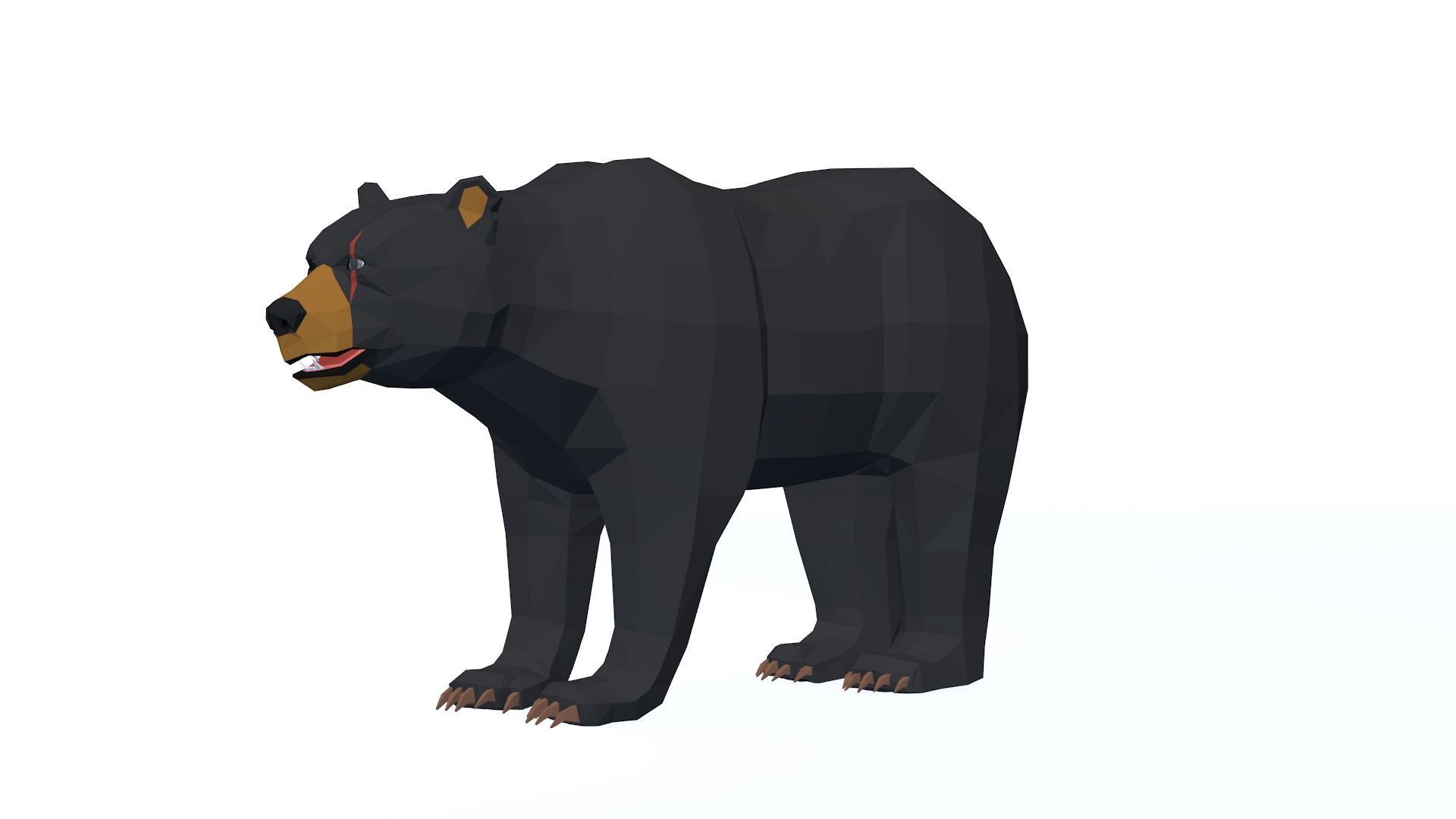 LowPoly Bear pack Low-poly 3D model_14