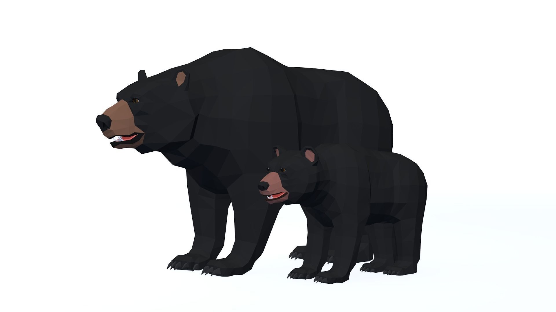 LowPoly Bear pack Low-poly 3D model_3