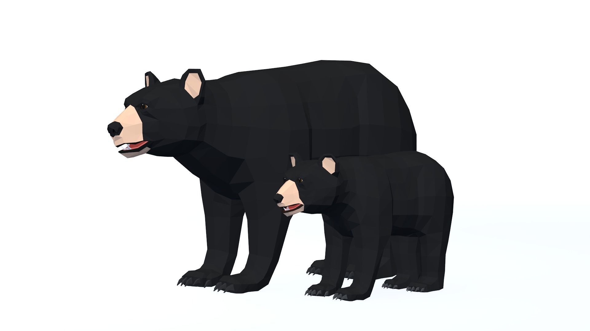 LowPoly Bear pack Low-poly 3D model_12