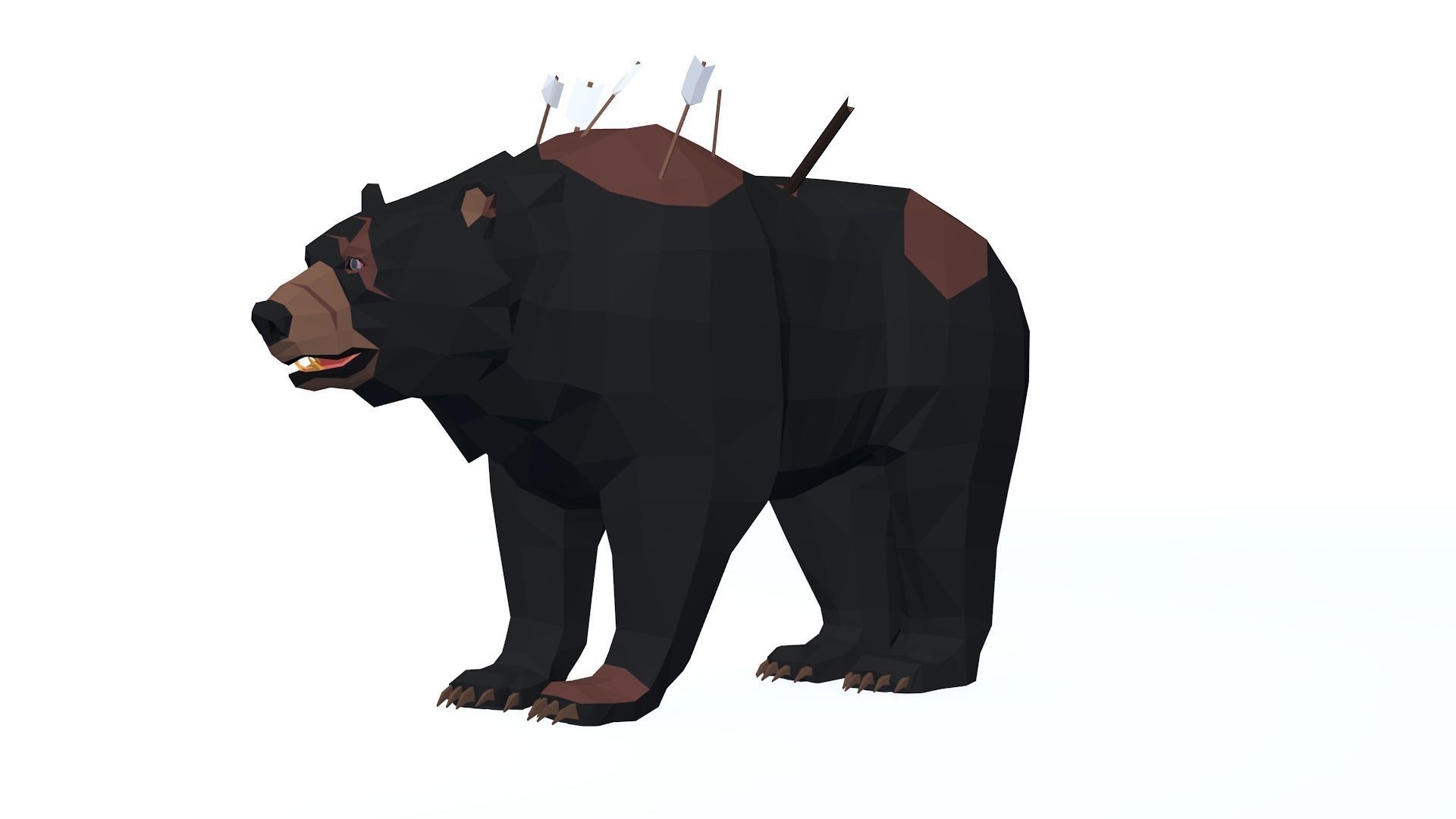 LowPoly Bear pack Low-poly 3D model_4