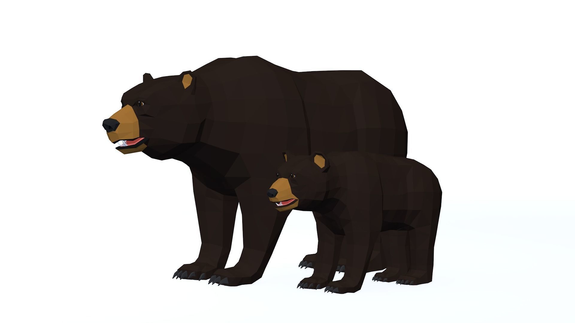 LowPoly Bear pack Low-poly 3D model_13