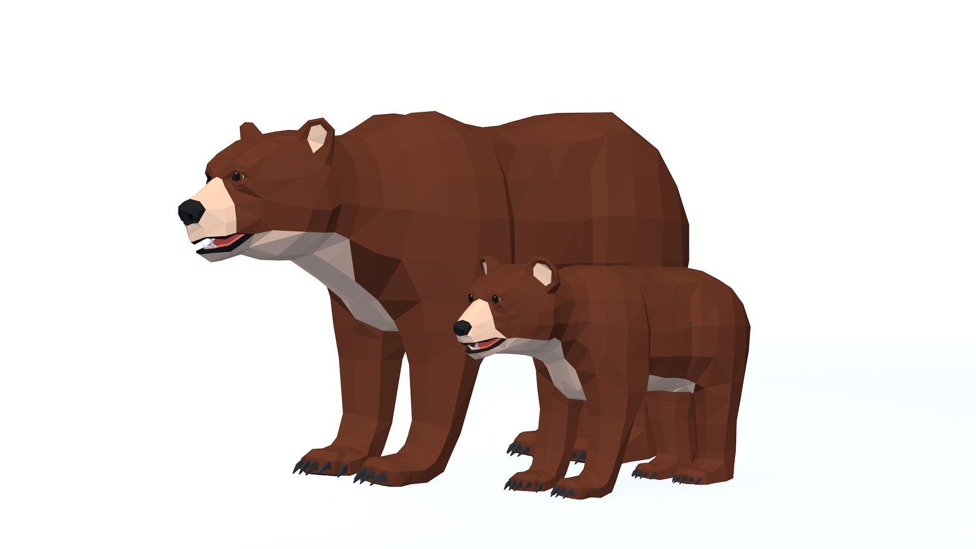 LowPoly Bear pack Low-poly 3D model_10