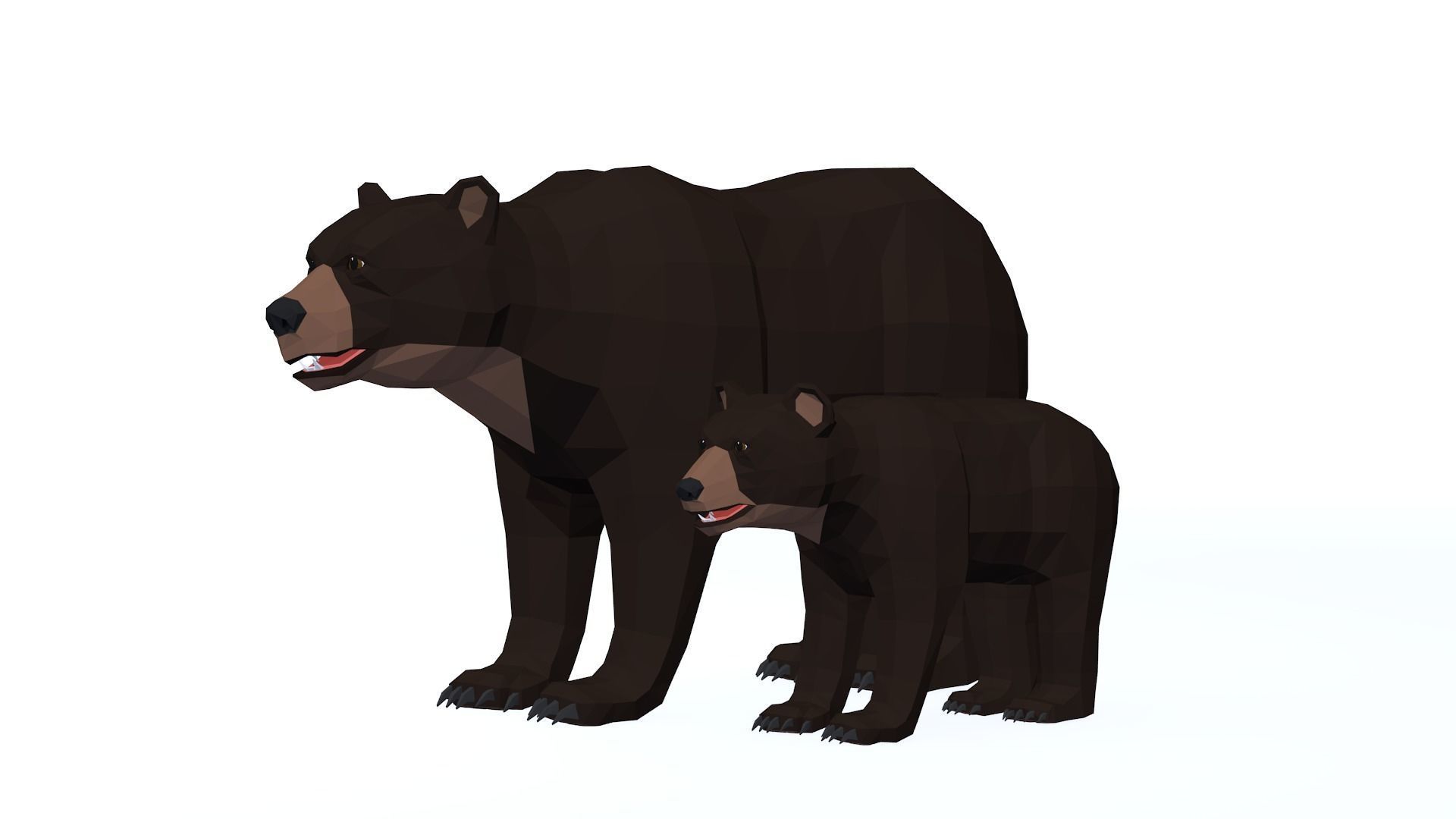 LowPoly Bear pack Low-poly 3D model_8