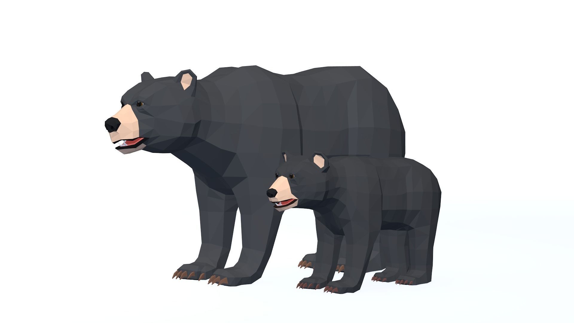 LowPoly Bear pack Low-poly 3D model_11