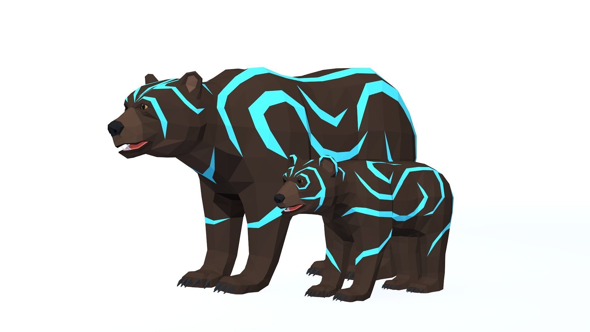 LowPoly Bear pack Low-poly 3D model_5