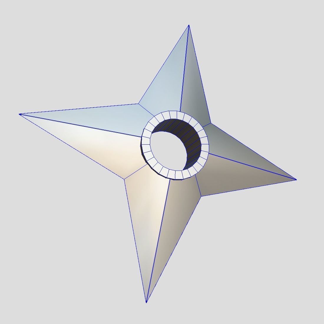 Shuriken 3 metal star Low-poly 3D model_1