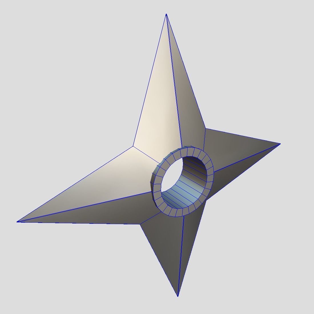 Shuriken 3 metal star Low-poly 3D model_9