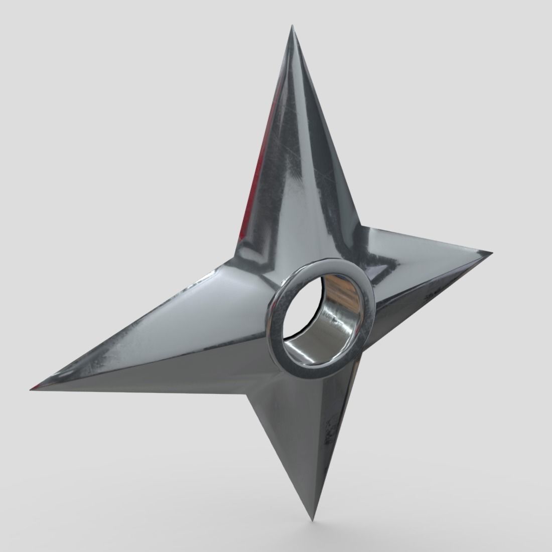 Shuriken 3 metal star Low-poly 3D model_8