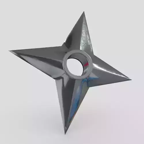 Shuriken 3 metal star Low-poly 3D model