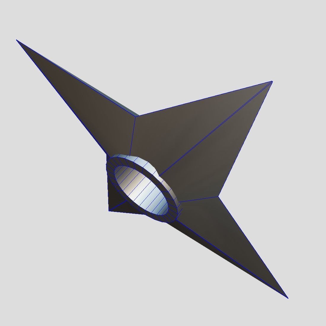 Shuriken 3 metal star Low-poly 3D model_7