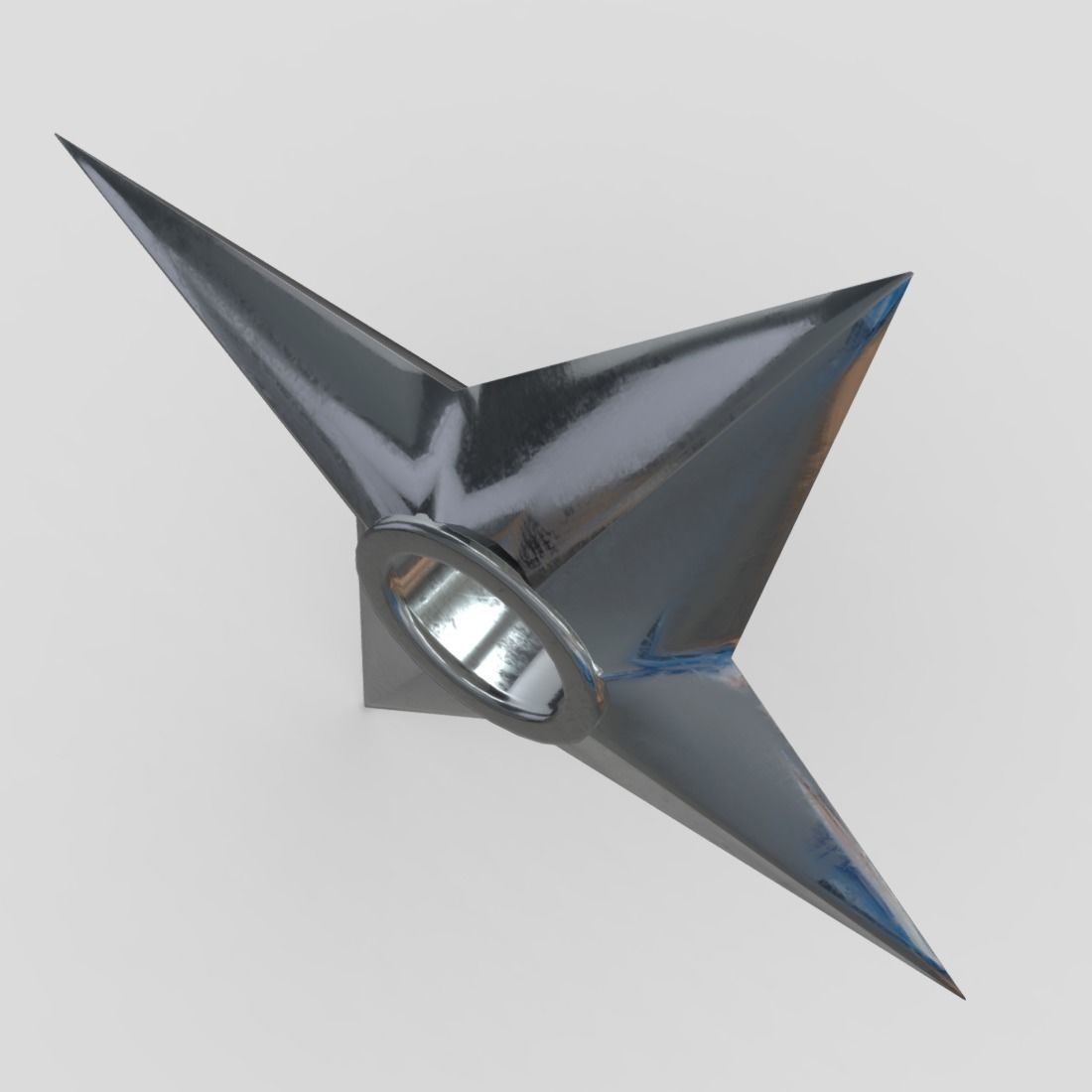 Shuriken 3 metal star Low-poly 3D model_6