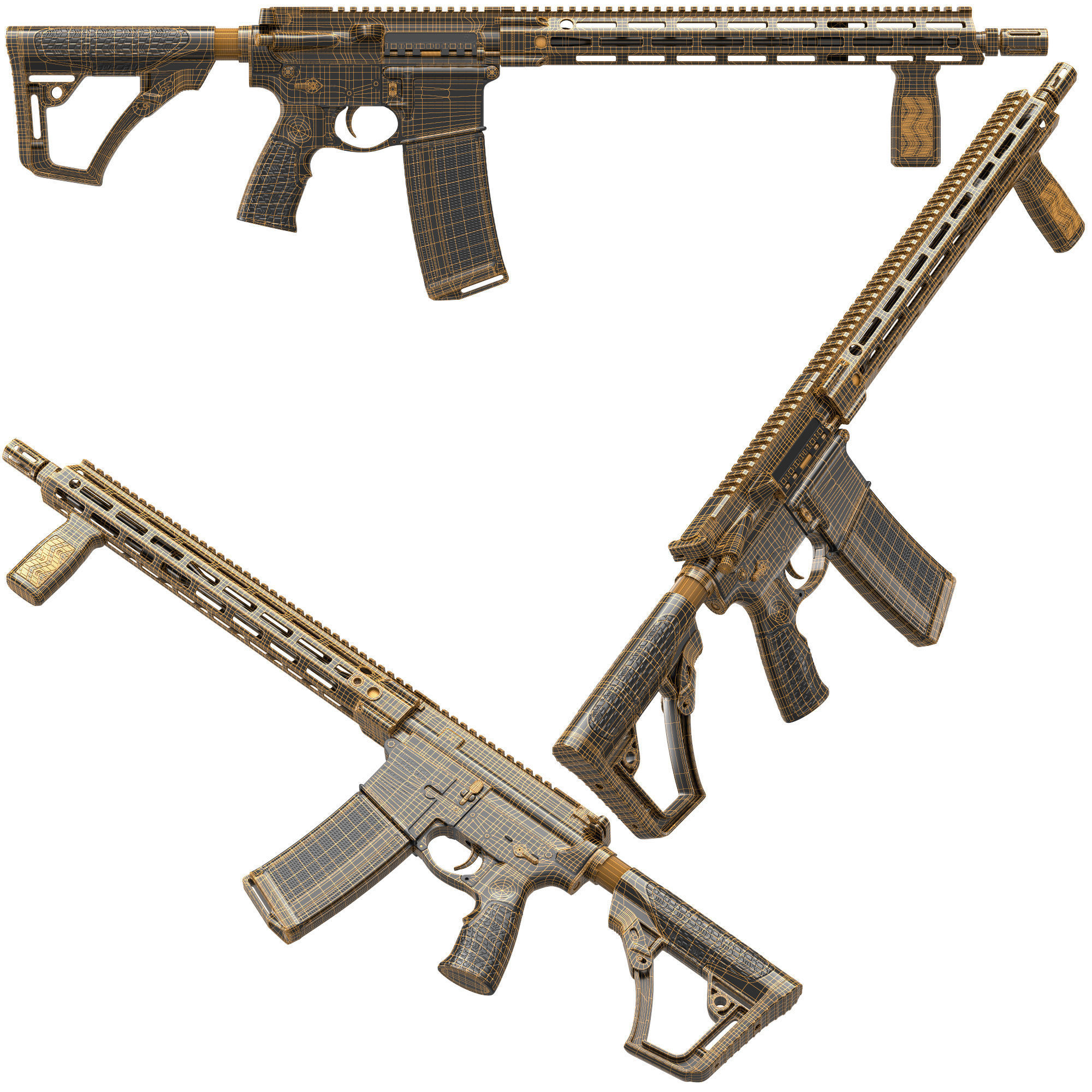 Adm Rifle Tan 3d model DDM4V7 rifle - tan 3D model | CGTrader