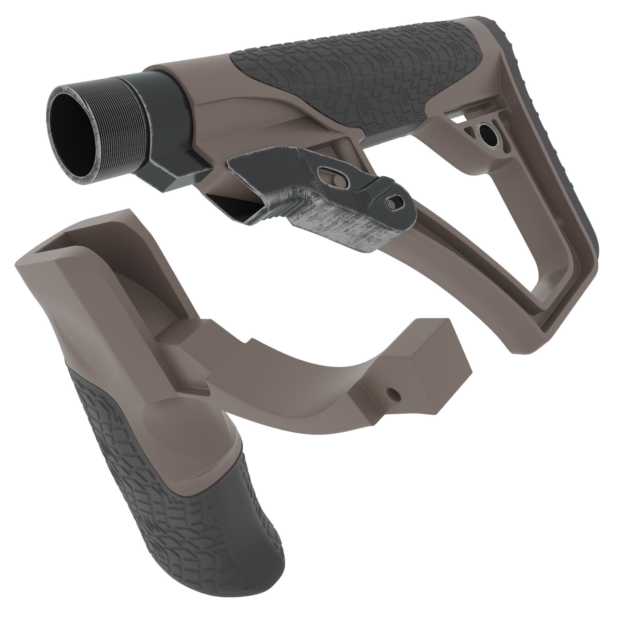 Adm Rifle Tan 3d model DDM4V7 rifle - tan 3D model | CGTrader