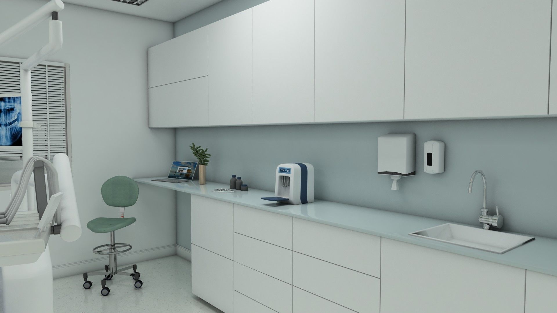Dental Clinic 3D Low-poly 3D model_3
