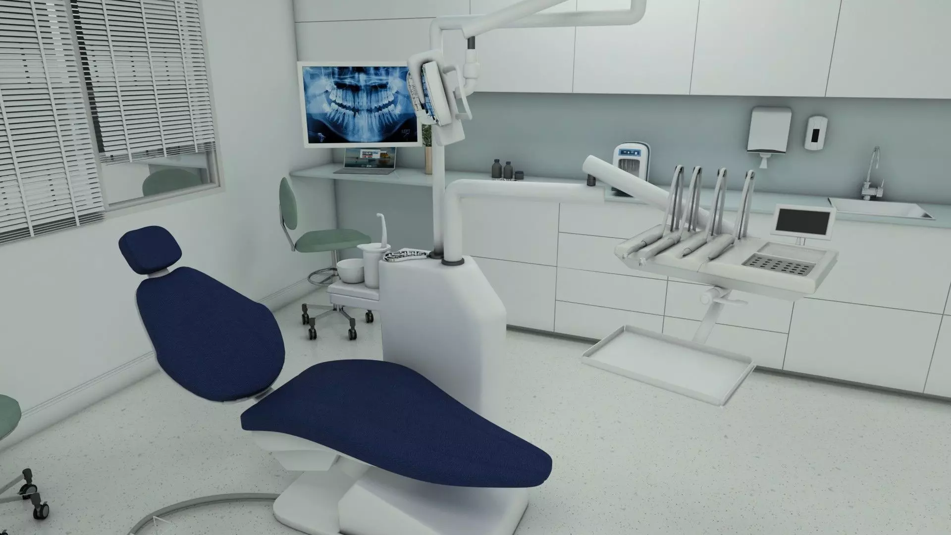 Dental Clinic 3D Low-poly 3D model_0