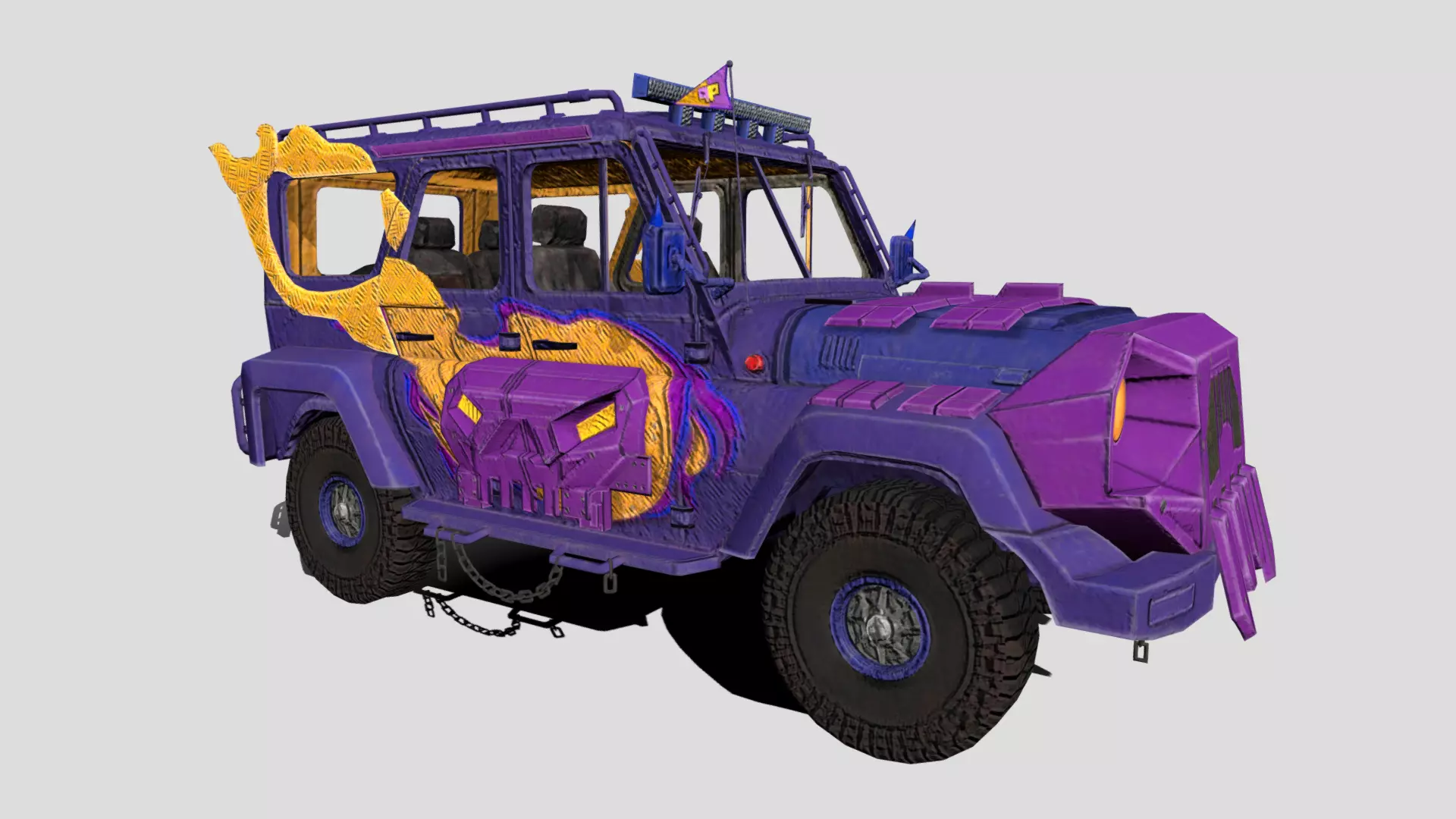 Pubg Mobile UAZ Low-poly 3D model