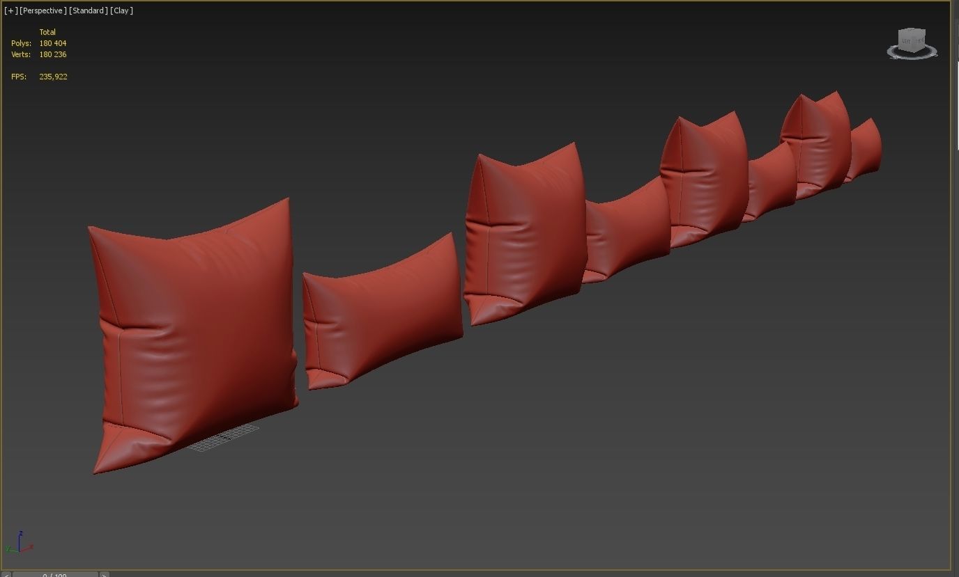 Decorative pillows set 036 3D model_6