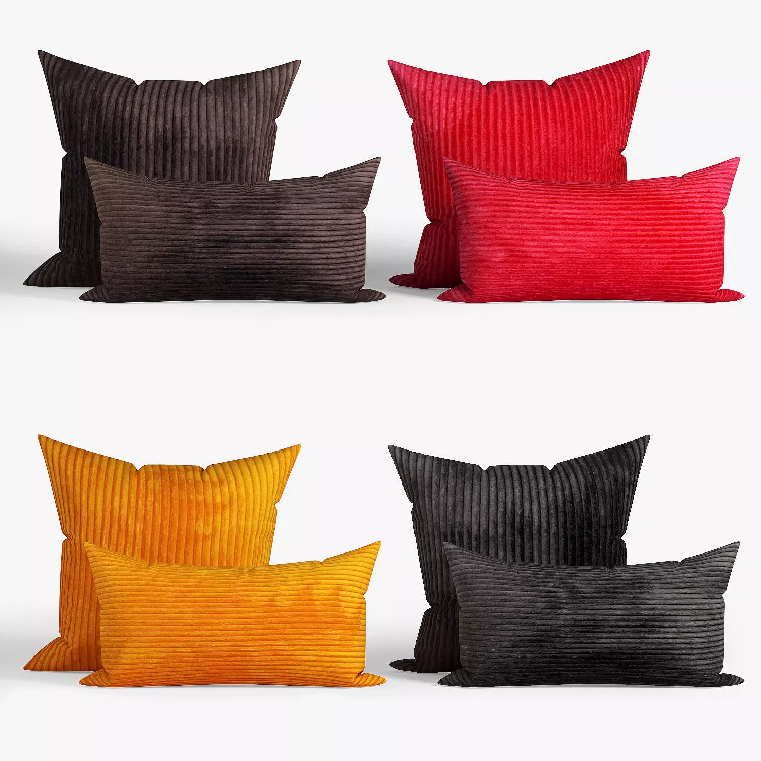 Decorative pillows set 036 3D model_0