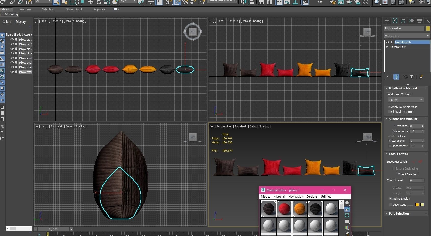 Decorative pillows set 036 3D model_2