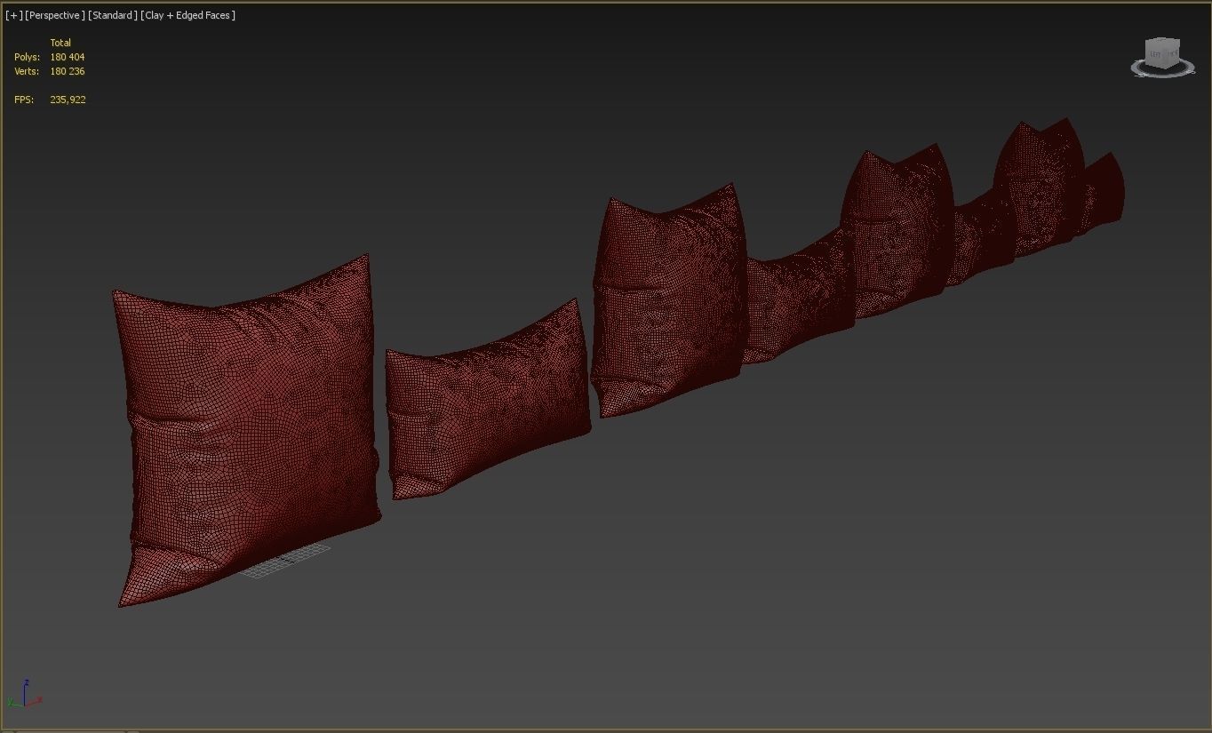 Decorative pillows set 036 3D model_7