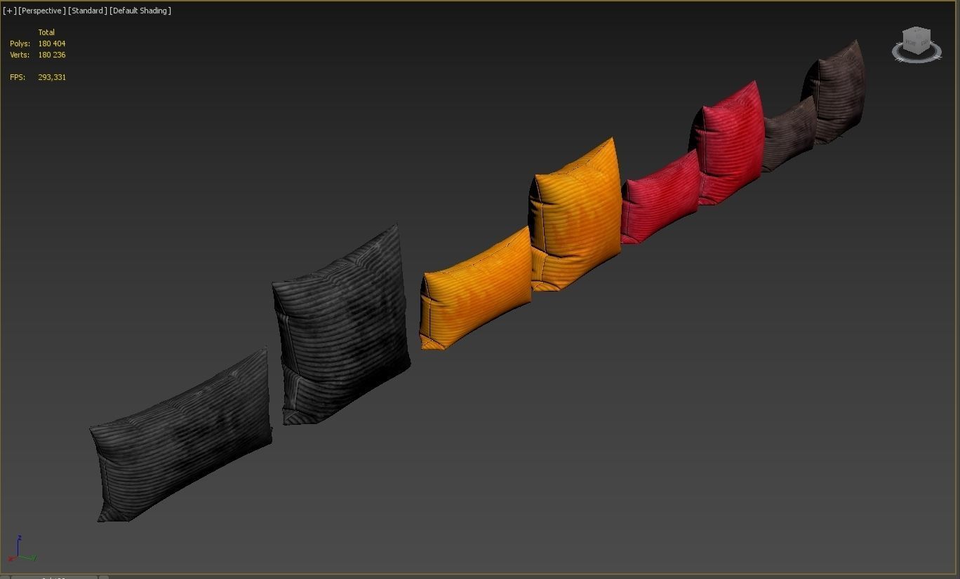 Decorative pillows set 036 3D model_10