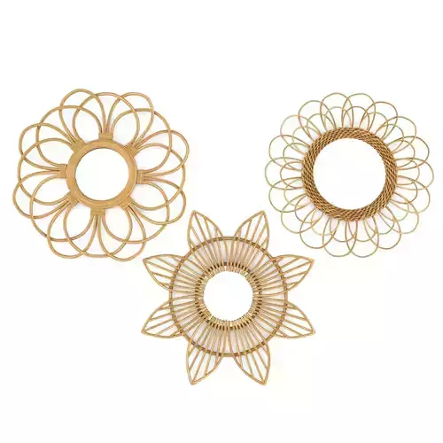 Mirror rattan set 8