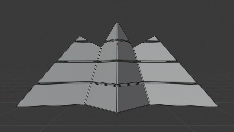 Silver Futuristic Pyramidal Build Low-poly 3D model_30