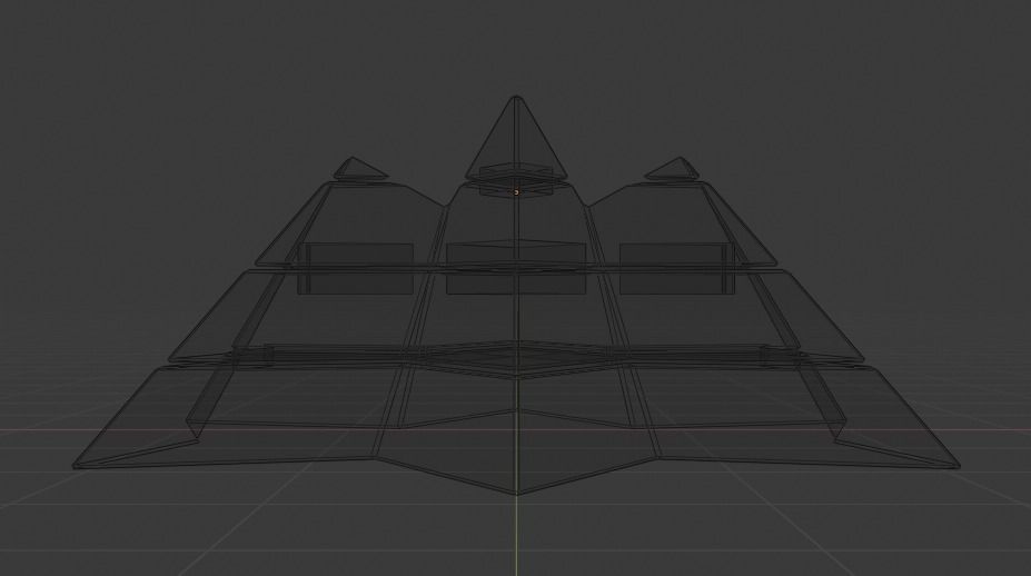 Silver Futuristic Pyramidal Build Low-poly 3D model_31