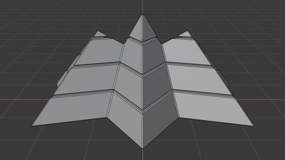 Silver Futuristic Pyramidal Build Low-poly 3D model_27