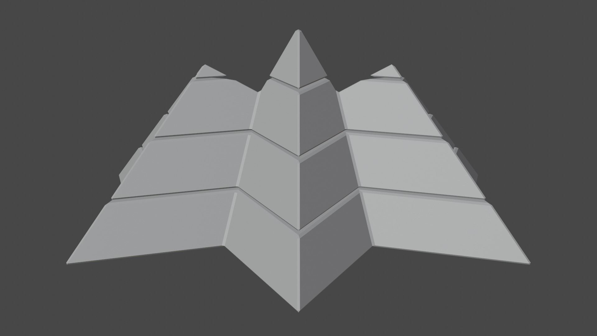 Silver Futuristic Pyramidal Build Low-poly 3D model_20