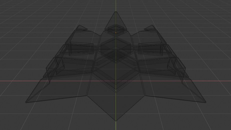 Silver Futuristic Pyramidal Build Low-poly 3D model_28